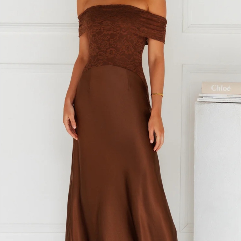 Runaway the Label - Brown Off-Shoulder Dress